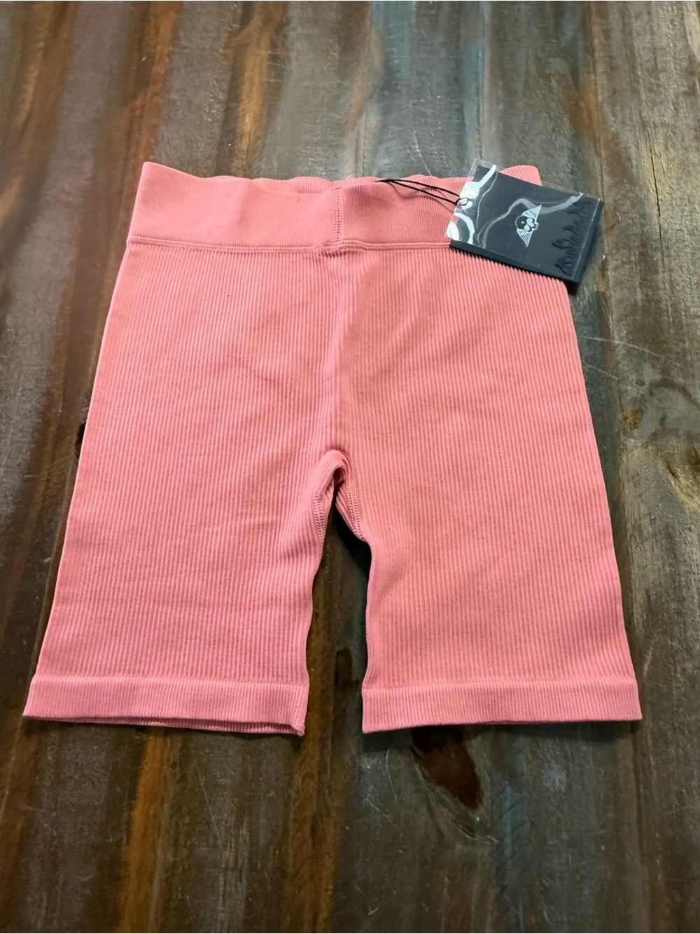 Civil No Tomorrow by Civil Regime Women’s Size S Coral Ribbed Biker Shorts NWT - Picture 6 of 6